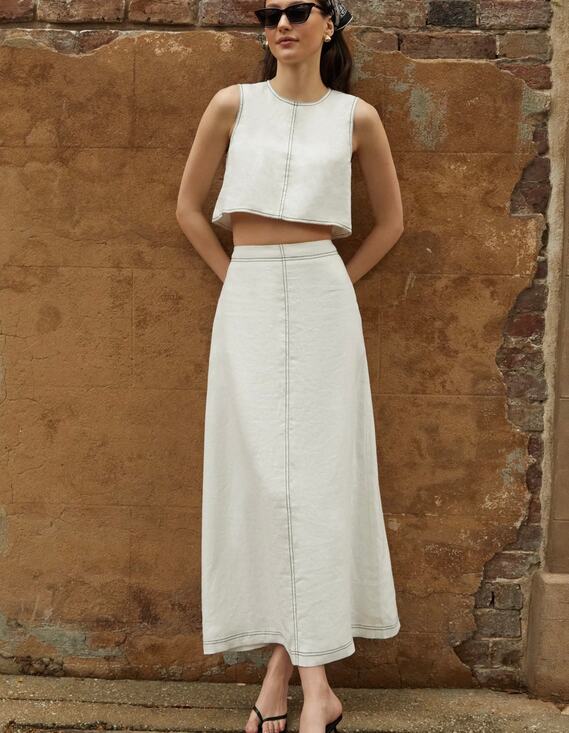CAARA Dresses & Skirts - New Caara Zenni linen maxi skirt size M medium